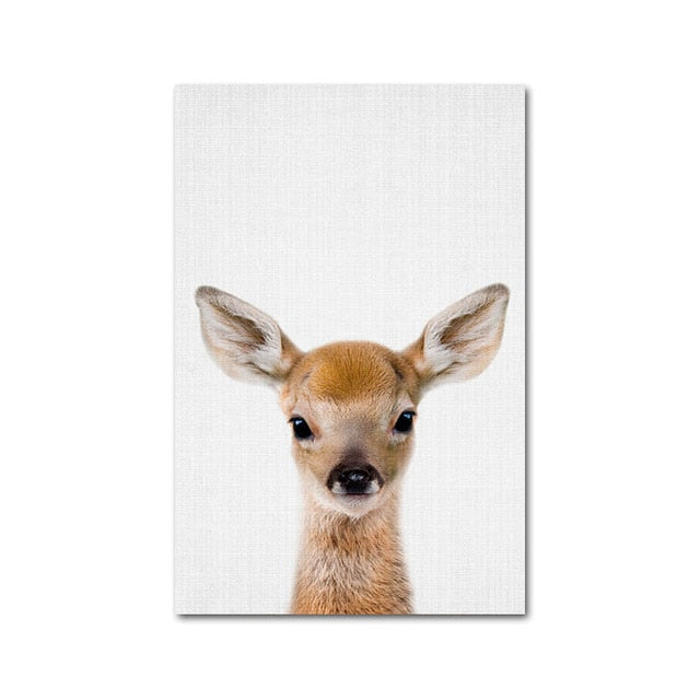 Giraffe Bunny Elephant Canvas Poster