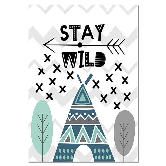 Dream Big Quotes Bear Canvas Poster Nursery Wall Art