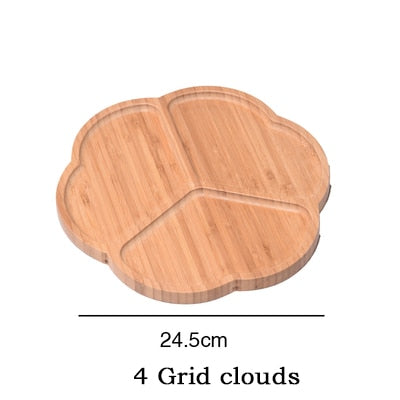 Solid Wood Food Pan Plate Fruit Dishes