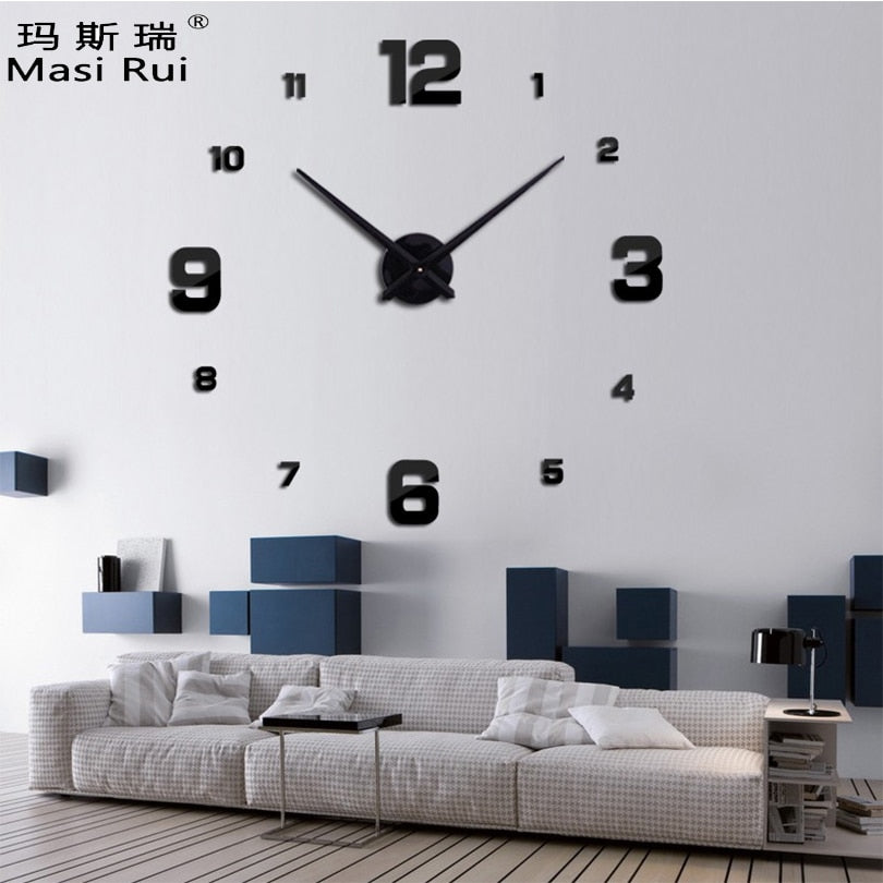 3d Real Big Wall Clock Mirror Sticker