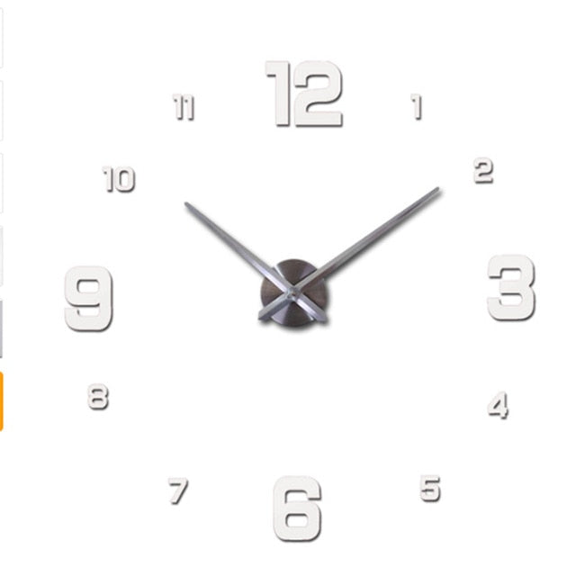 3d Real Big Wall Clock Mirror Sticker