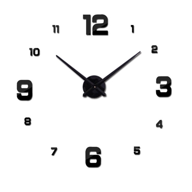 3d Real Big Wall Clock Mirror Sticker