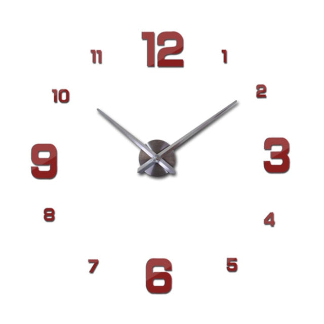 3d Real Big Wall Clock Mirror Sticker