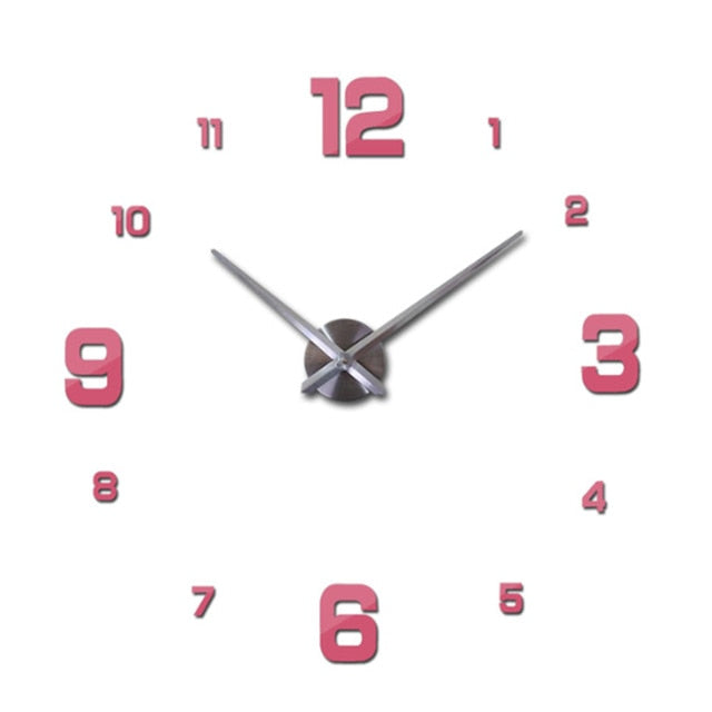 3d Real Big Wall Clock Mirror Sticker