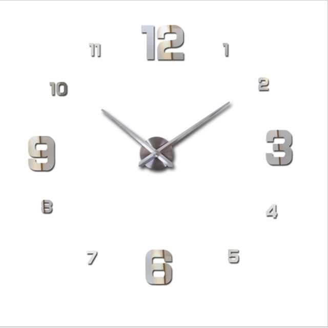 3d Real Big Wall Clock Mirror Sticker