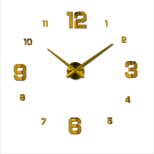 3d Real Big Wall Clock Mirror Sticker