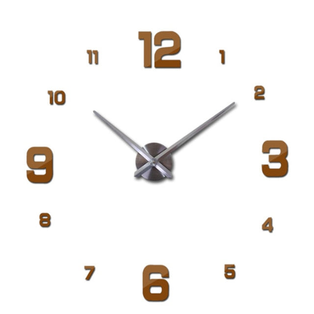 3d Real Big Wall Clock Mirror Sticker