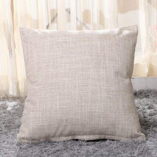 Solid Linen Sofa Waist Cushion Cover