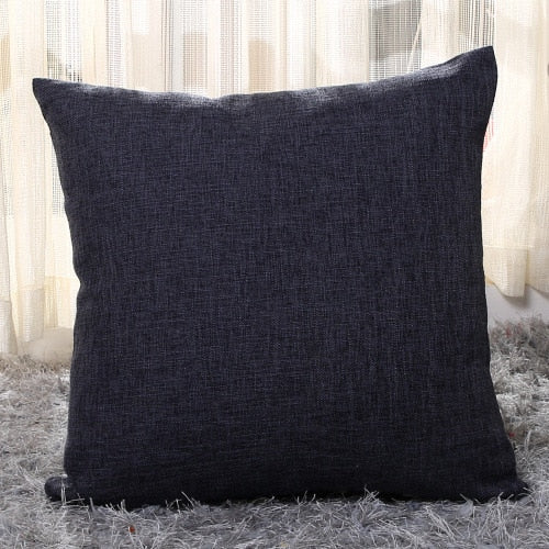 Solid Linen Sofa Waist Cushion Cover