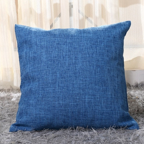 Solid Linen Sofa Waist Cushion Cover