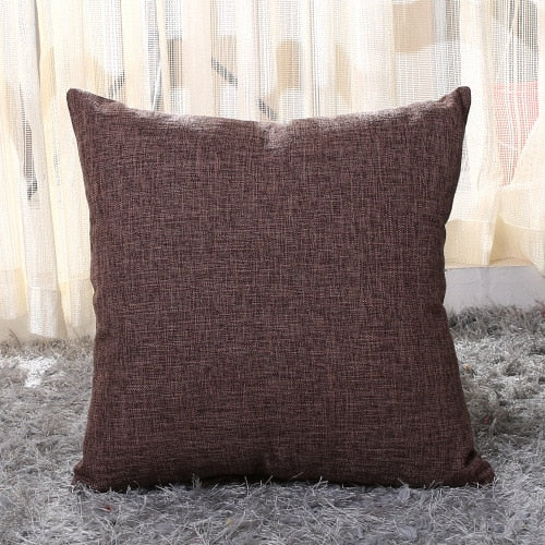 Solid Linen Sofa Waist Cushion Cover