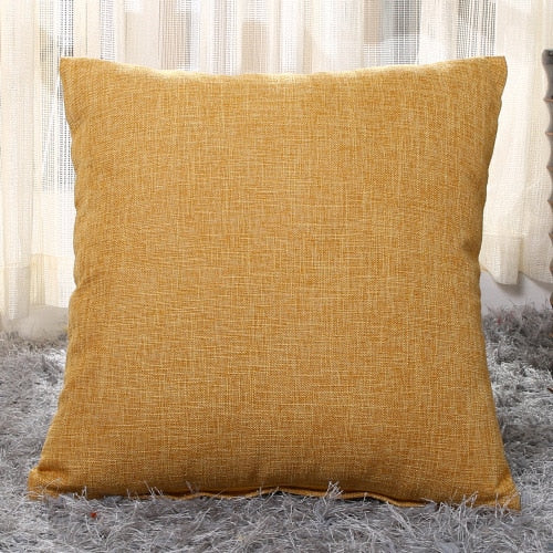 Solid Linen Sofa Waist Cushion Cover