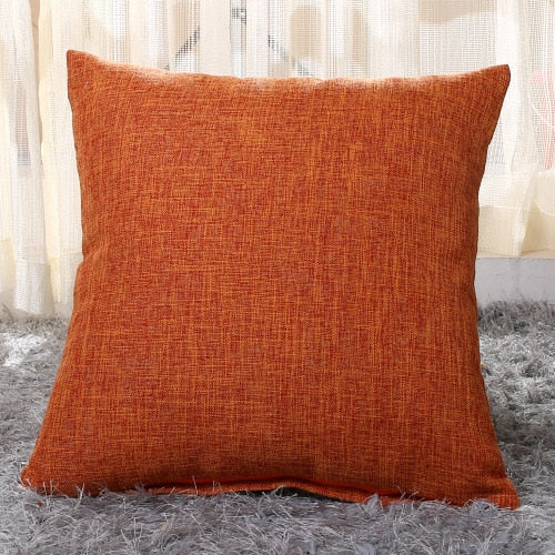 Solid Linen Sofa Waist Cushion Cover