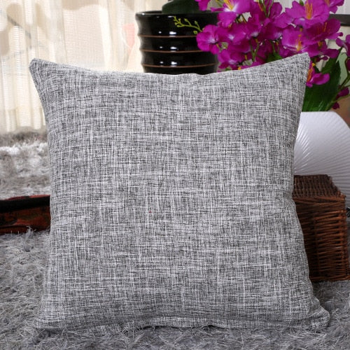 Solid Linen Sofa Waist Cushion Cover