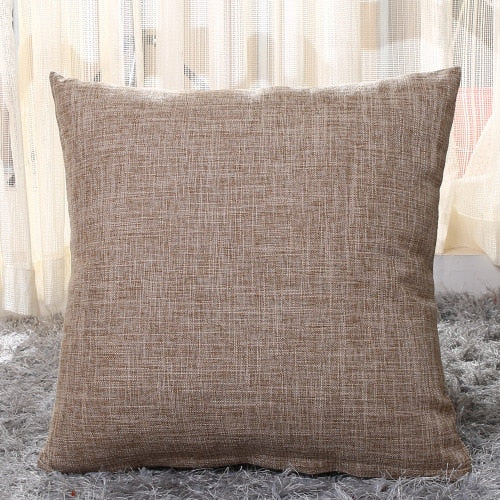 Solid Linen Sofa Waist Cushion Cover