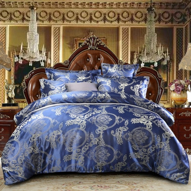 Luxury Jacquard Bedding Set Gold Quilt