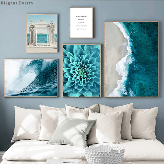 Flower Sea Landscape Wall Art Canvas