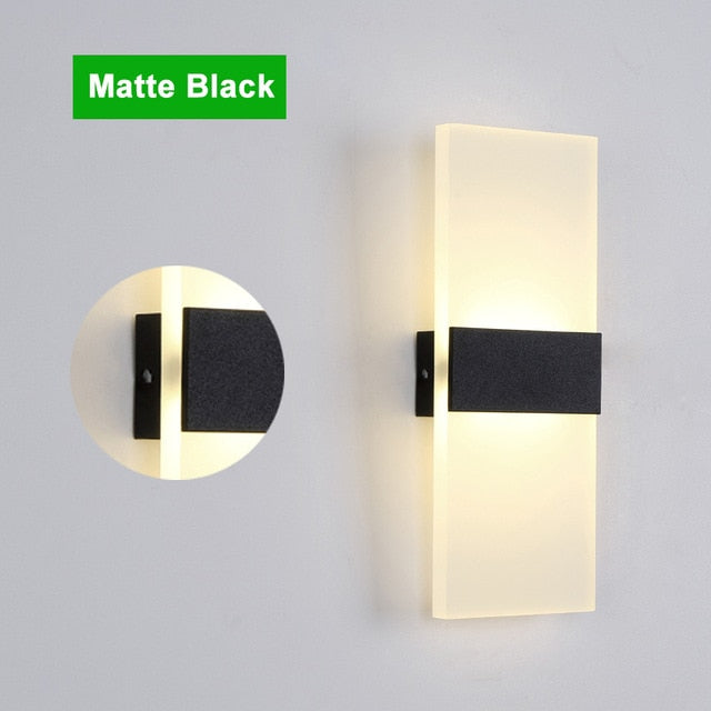 Led Acrylic Wall Lamp AC85-265V Long warm white