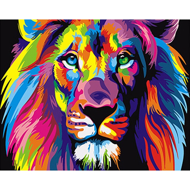 DIY Colorful Animals Oil Painting