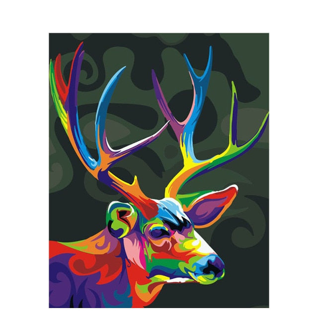 DIY Colorful Animals Oil Painting