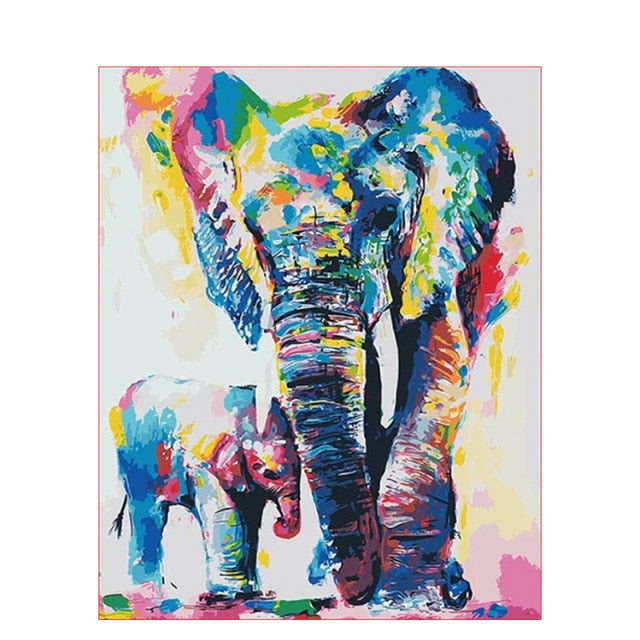 DIY Colorful Animals Oil Painting
