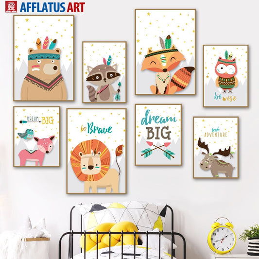 Art Canvas Painting Wall Pictures Kids Room Decor