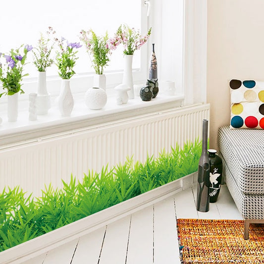 Baseboard Green grass Removable Art Wall Stickers