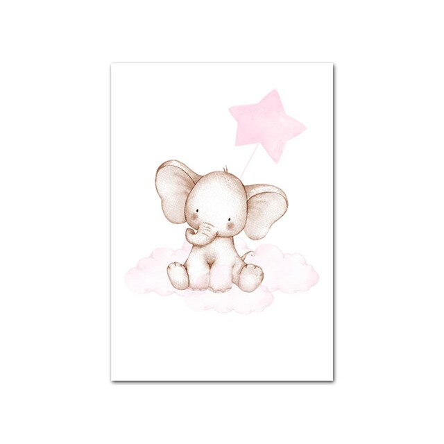 Bunny Giraffe Bear Picture Cute Wall Art