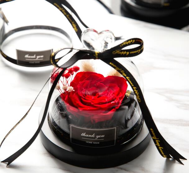 Exclusive Rose In Glass Dome With Lights