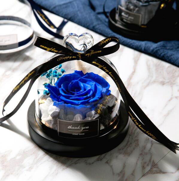 Exclusive Rose In Glass Dome With Lights
