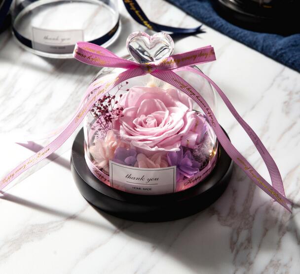 Exclusive Rose In Glass Dome With Lights