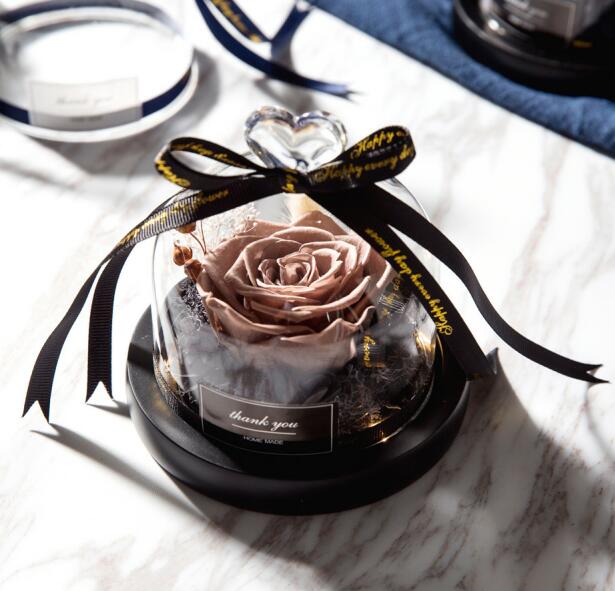 Exclusive Rose In Glass Dome With Lights