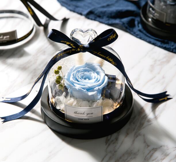 Exclusive Rose In Glass Dome With Lights