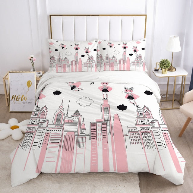 Girls Princess Cartoon Bedding Set