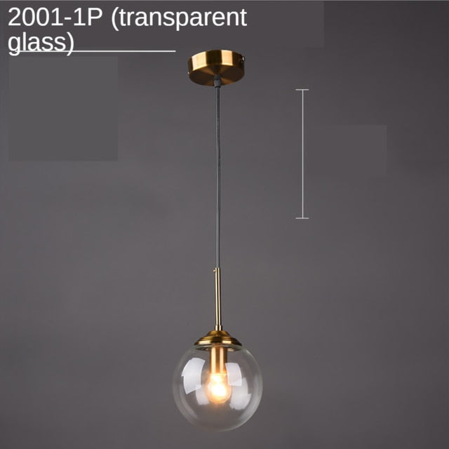 Modern Glass Ball Pendant Lighting Fixture