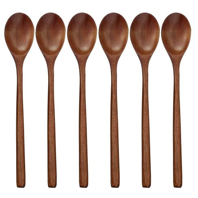 Wooden Spoons, 6 Pieces Wood Soup