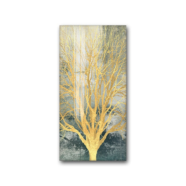 Painting Abstract Golden Art Wall Pictures