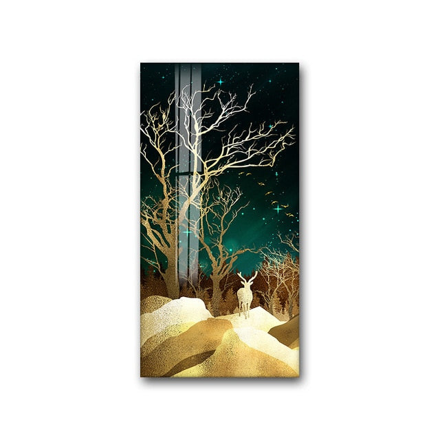 Painting Abstract Golden Art Wall Pictures