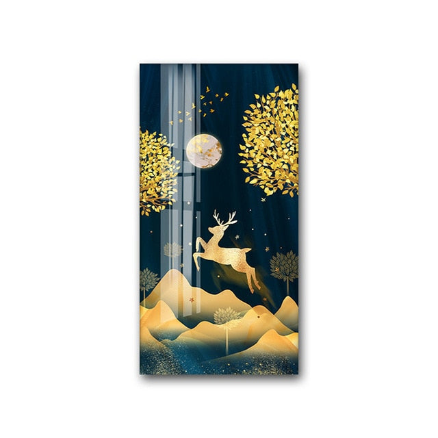 Painting Abstract Golden Art Wall Pictures