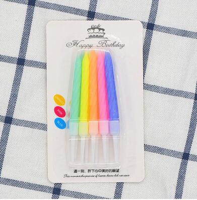 Thread color birthday candles with stand cake candle