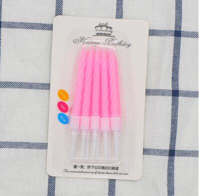 Thread color birthday candles with stand cake candle