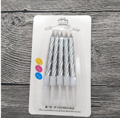 Thread color birthday candles with stand cake candle
