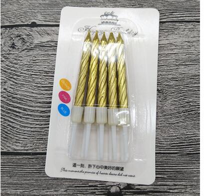 Thread color birthday candles with stand cake candle