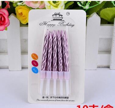 Thread color birthday candles with stand cake candle