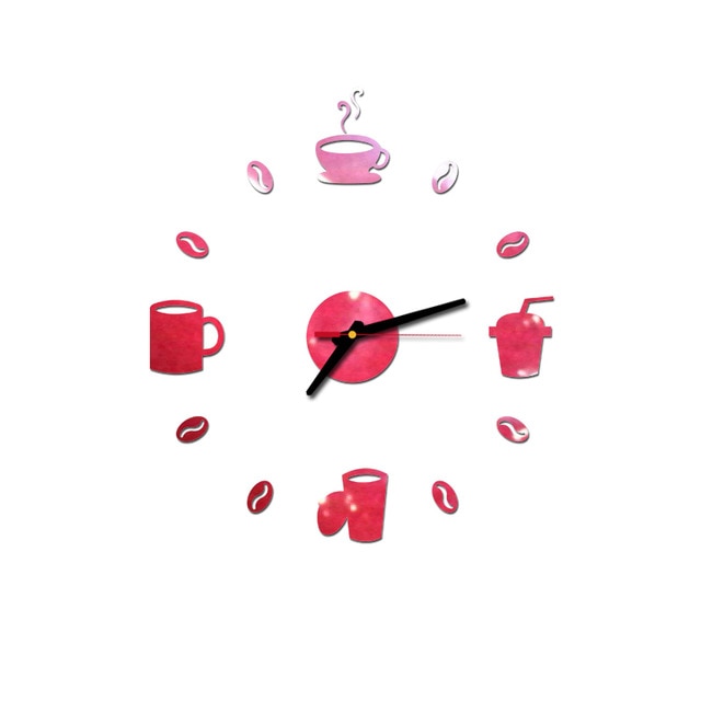 3D Mirror Wall Clock Self Adhesive Modern