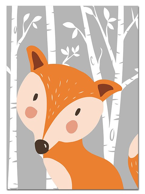 Forest Animals Canvas Painting On The Wall