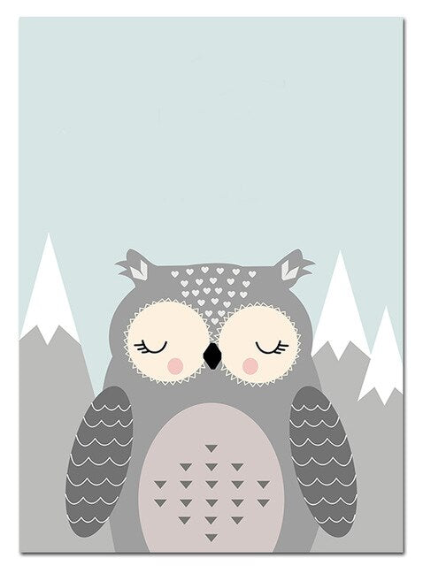 Forest Animals Canvas Painting On The Wall