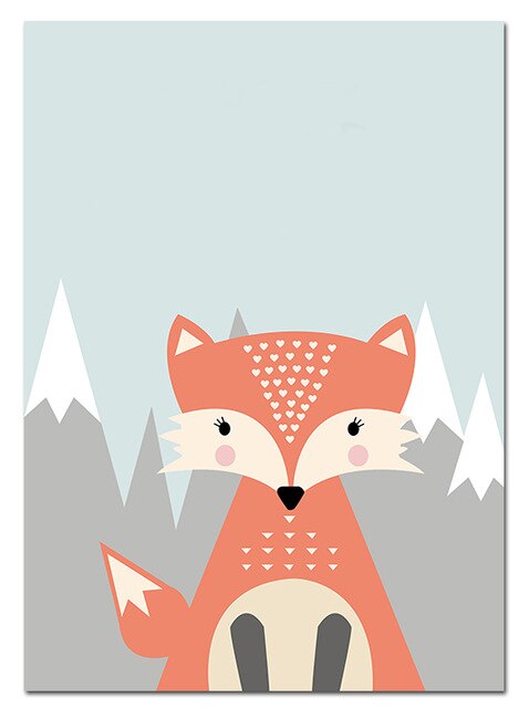 Forest Animals Canvas Painting On The Wall