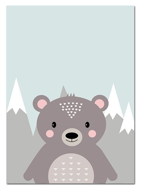 Forest Animals Canvas Painting On The Wall