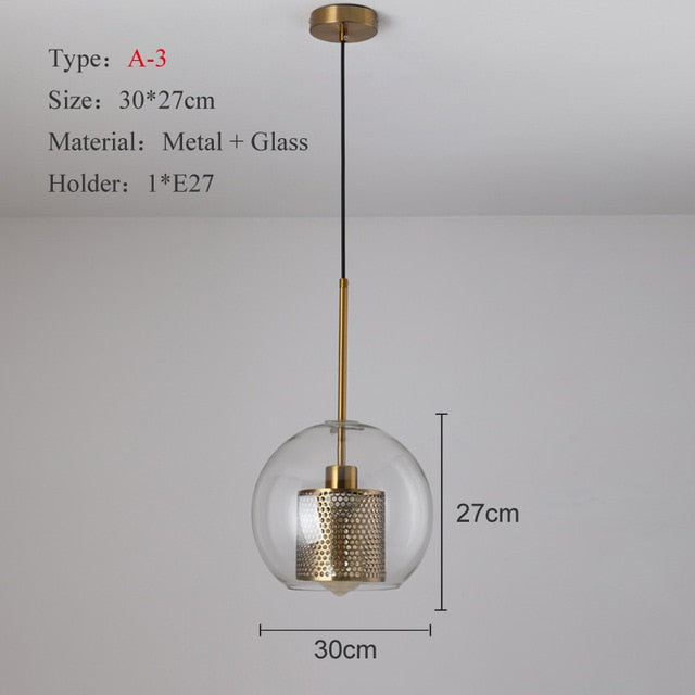 Loft Modern Light Glass Ball Hanging Lamp